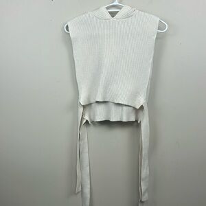 MAJE ivory knit hooded vest one size Euc